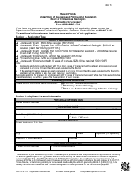 Form DBPR PG4701 Application for Licensure - Professional Geologist - Florida, Page 5