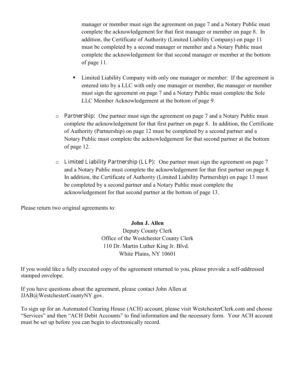 Registered Submitter Agreement for Electronic Recording in Westchester County - Westchester County, New York, Page 3