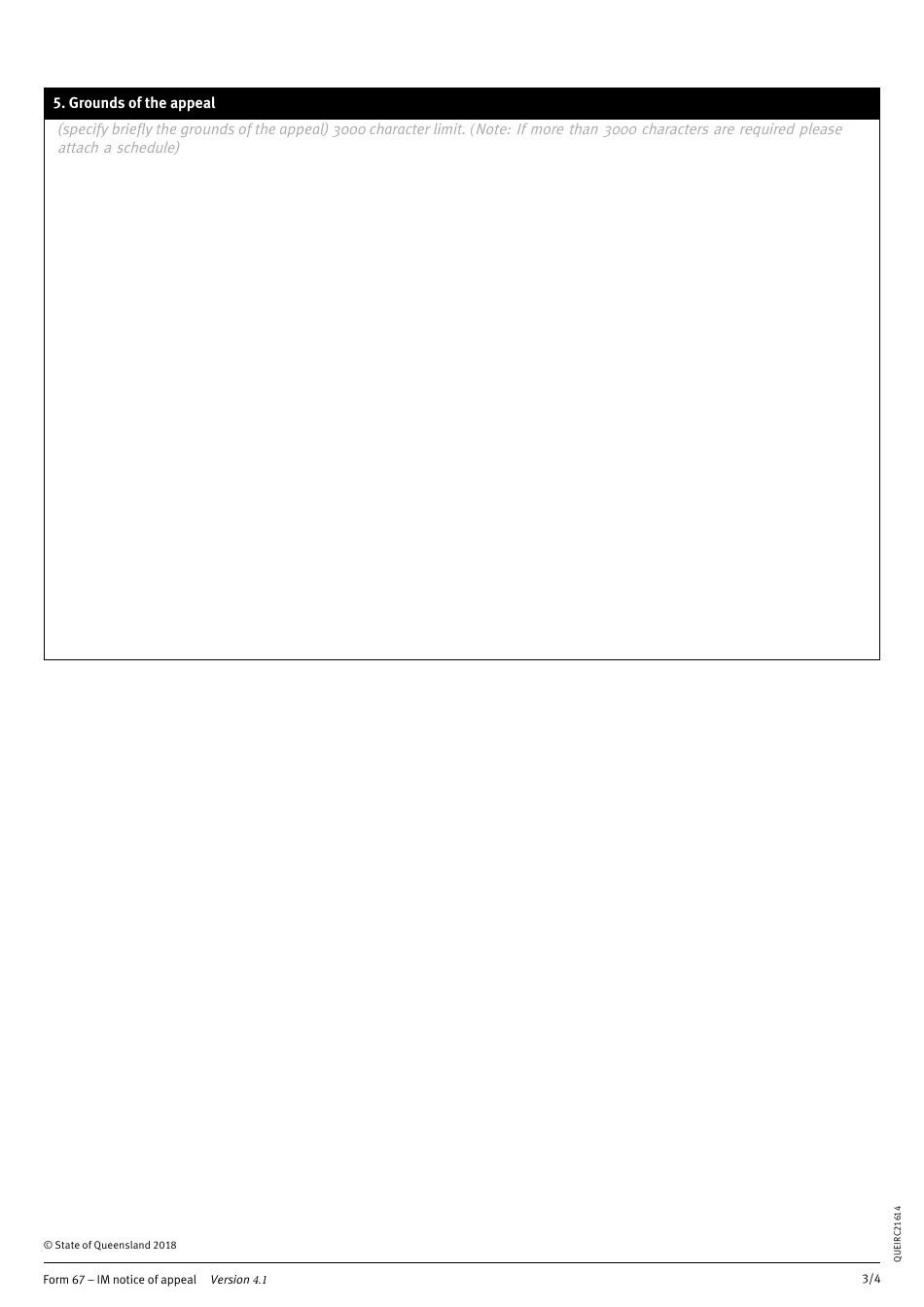 Form 67 Im Notice of Appeal - Queensland, Australia, Page 3