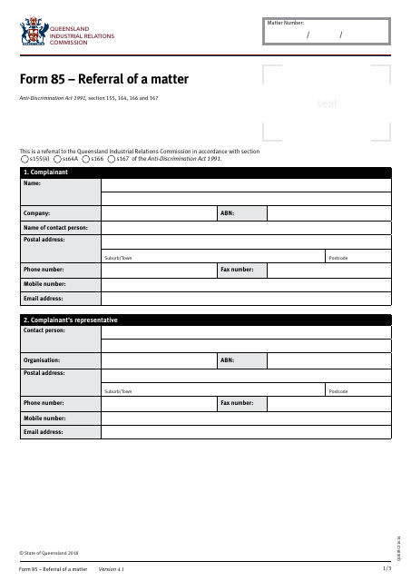 Form 85  Printable Pdf