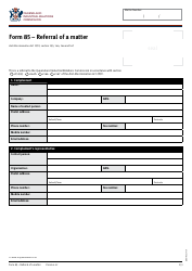 Form 85 Referral of a Matter - Queensland, Australia