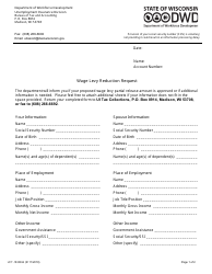 Document preview: Form UCT-18398-E Wage Levy Reduction Request - Wisconsin