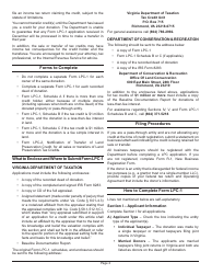 Instructions for Form LPC-1 Application for a Land Preservation Credit - Virginia, Page 2