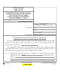 Document preview: Form 3F-P-498 Petitioner's Motion and Declaration to Renew the Existing One-Year Gun Violence Protective Order; Notice of Hearing; Statement of Mailing; Exhibits 1 and 2 - Hawaii