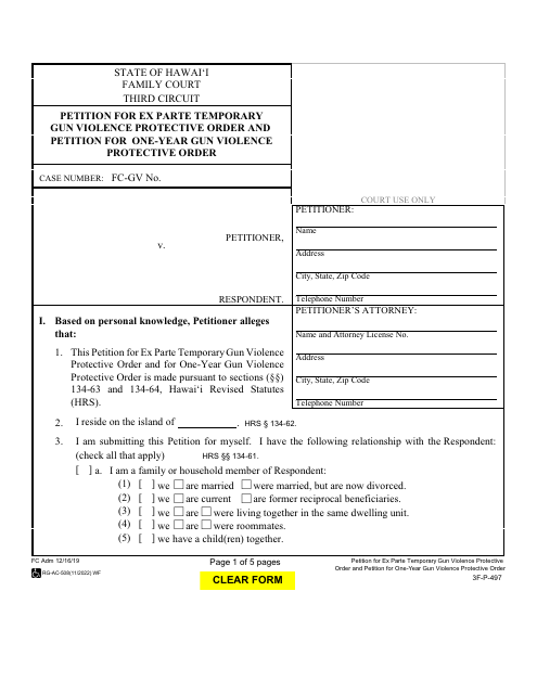 Form 3F-P-497  Printable Pdf