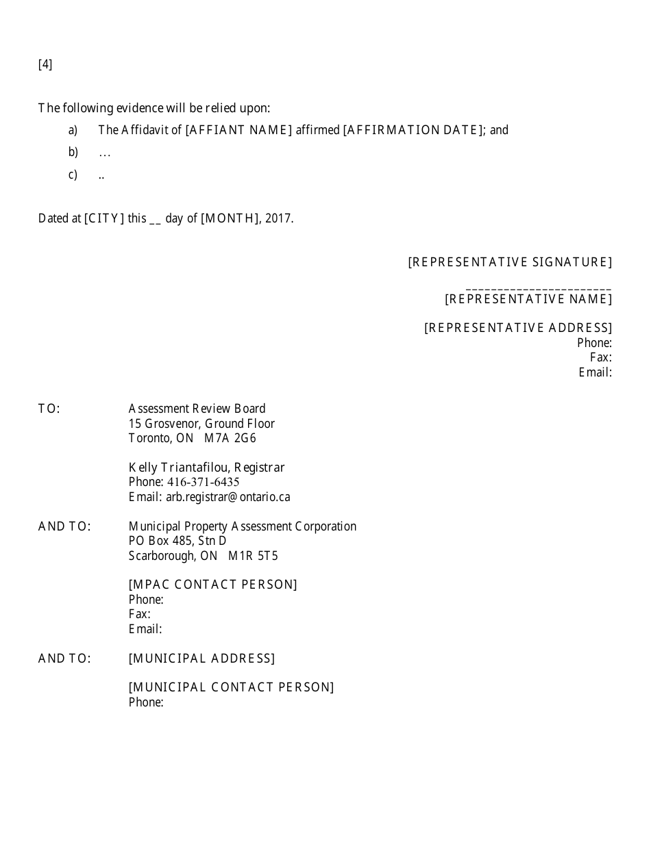 Notice of Motion Template - Ontario, Canada, Page 2
