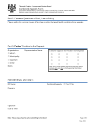 Combined Appeals Form - Ontario, Canada, Page 2