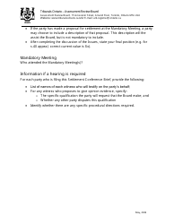 Settlement Conference Brief Template - Ontario, Canada, Page 3
