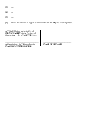 Affidavit Template - Ontario, Canada, Page 2