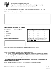 Expedited Board Directions Form (Motions/Adjournments) - Ontario, Canada, Page 2