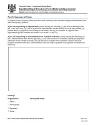 Expedited Board Directions Form (Motions/Adjournments) - Ontario, Canada, Page 3