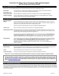 Form ARB-COTA4 City of Toronto Act Application/Appeal - Cancel, Reduce, Refund - Ontario, Canada, Page 2