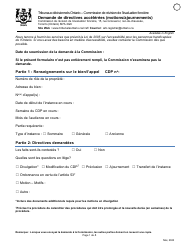 Demande De Directives Accelerees (Motions/Ajournements) - Ontario, Canada (French)