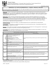 Document preview: Form ARB-M1 Municipal Act Application/Appeal - Cancel, Reduce, Refund - Ontario, Canada