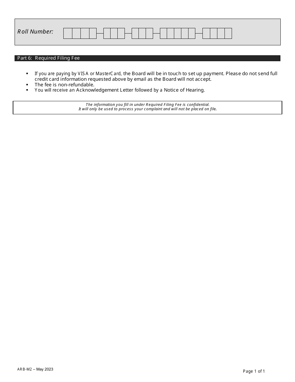 Form ARB-M2 Municipal Act Complaint - Comparables - Ontario, Canada, Page 8