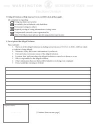 Hava Administrative Complaint Form - Washington, Page 3