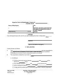Document preview: Form WPF JU07.1000 Motion and Declaration for Hearing on Modification of Court Order (Mtaf) - Washington