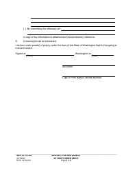 Form WPF JU07.1000 Motion and Declaration for Hearing on Modification of Court Order (Mtaf) - Washington, Page 2
