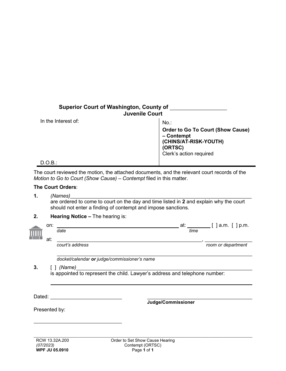 Form WPF JU05.0910 Download Printable PDF or Fill Online Order to Go to ...