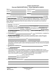 Document preview: Form WPF JU06.0130 Diversion Agreement/Contract - Sexual Exploitation (Dassx) - Washington
