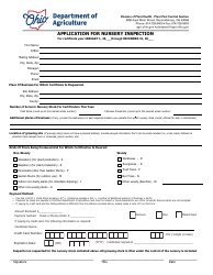 Document preview: Application for Nursery Inspection - Ohio
