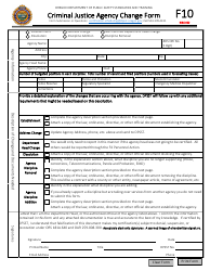 Form F10 Criminal Justice Agency Change Form - Oregon