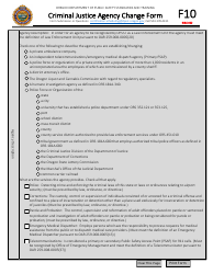 Form F10 Criminal Justice Agency Change Form - Oregon, Page 2