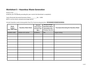 Complete Plan - Worksheets 1-10 - Toxic Use and Hazardous Waste Reduction (Tuhwr) - Vermont, Page 8