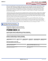 Document preview: Form BOC-3 Designation of Agents for Service of Process (English/Spanish)