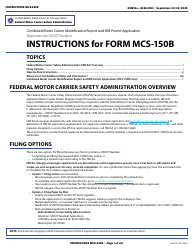 Form MCS-150B Combined Motor Carrier Identification Report and HM Permit Application