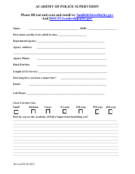 Document preview: Academy of Police Supervision Application Form - Kentucky