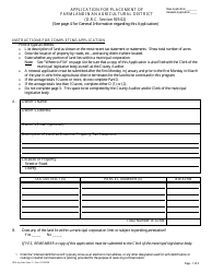 Form 11 Application for Placement of Farmland in an Agricultural District - Holmes County, Ohio