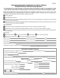 Document preview: Form DTE105A Homestead Exemption Application for Senior Citizens, Disabled Persons and Surviving Spouses - Ohio