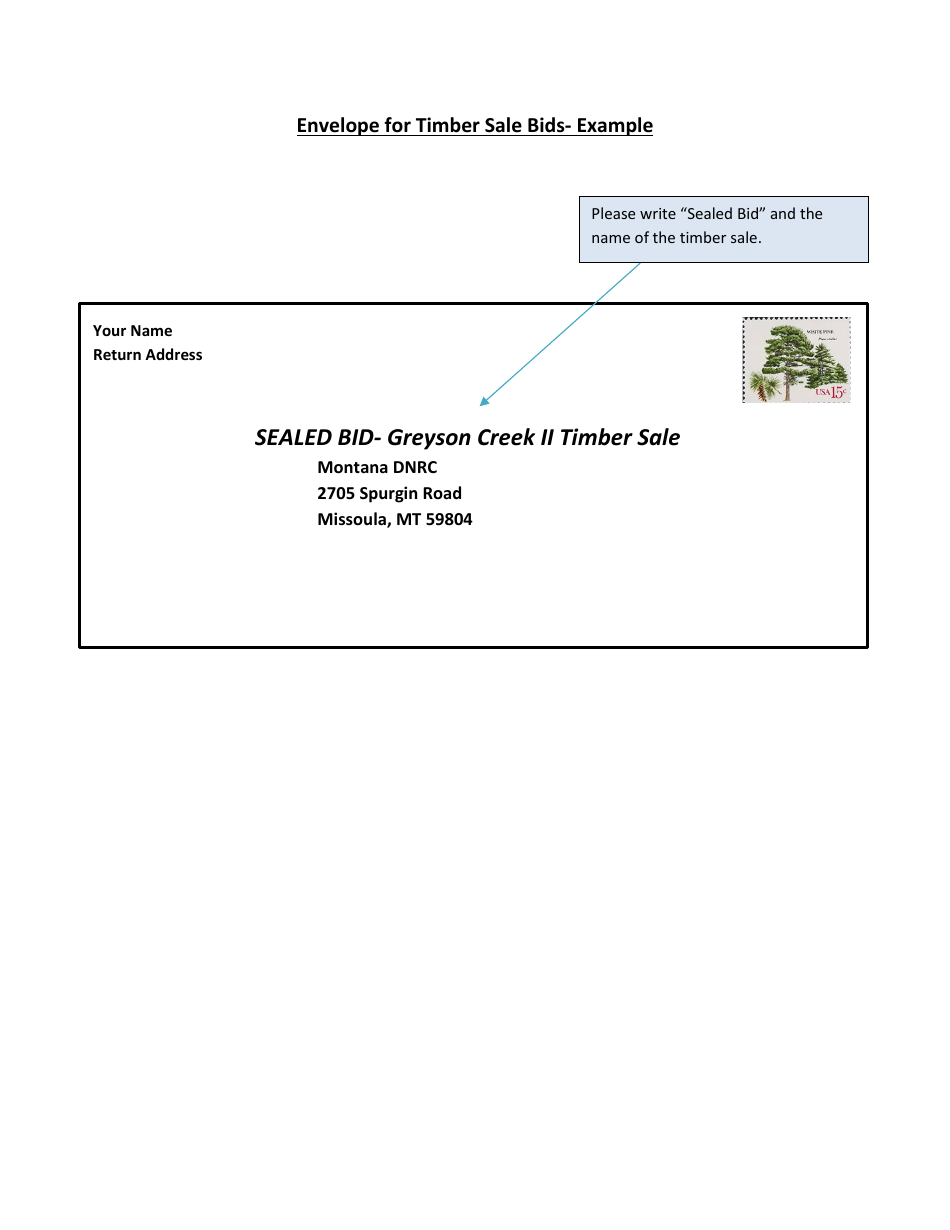 Bid for Advertised Timber - Greyson Creek Ii - Montana, Page 2