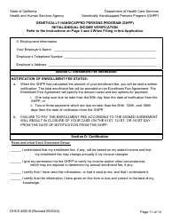 Form DHCS4000 A (DHCS4000 B) Application to Determine Eligibility and Initial/Annual Income Verification - Genetically Handicapped Persons Program (Ghpp) - California, Page 11