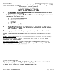 Form DHCS4000 A (DHCS4000 B) Application to Determine Eligibility and Initial/Annual Income Verification - Genetically Handicapped Persons Program (Ghpp) - California, Page 14