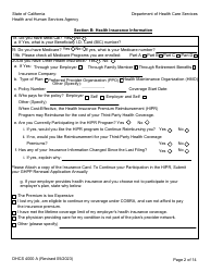 Form DHCS4000 A (DHCS4000 B) Application to Determine Eligibility and Initial/Annual Income Verification - Genetically Handicapped Persons Program (Ghpp) - California, Page 2