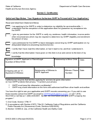 Form DHCS4000 A (DHCS4000 B) Application to Determine Eligibility and Initial/Annual Income Verification - Genetically Handicapped Persons Program (Ghpp) - California, Page 4