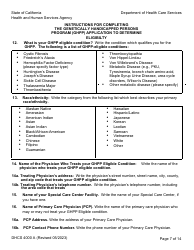 Form DHCS4000 A (DHCS4000 B) Application to Determine Eligibility and Initial/Annual Income Verification - Genetically Handicapped Persons Program (Ghpp) - California, Page 7