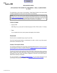Form SJ-1268A Application in the Course of a Proceeding - Small Claims Division - Quebec, Canada