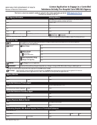 Form DOH-3826 License Application to Engage in a Controlled Substance Activity Pre-hospital Care EMS Als Agency - New York