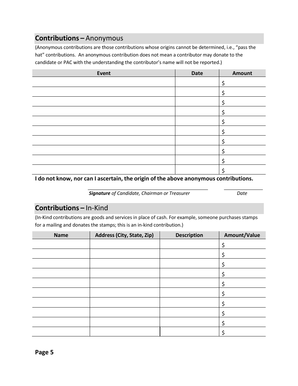 Federal Pac Contributions  Expenditures Report - County Clerk - Wyoming, Page 6