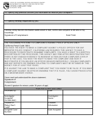 Form AA-95 Citizen Complaint Form - California, Page 2