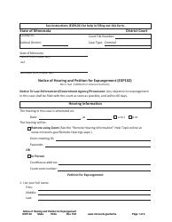 Form EXP102 Notice of Hearing and Petition for Expungement - Minnesota