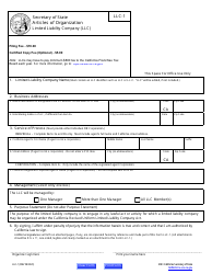 Form LLC-1 Articles of Organization - Limited Liability Company (LLC) - California, Page 2