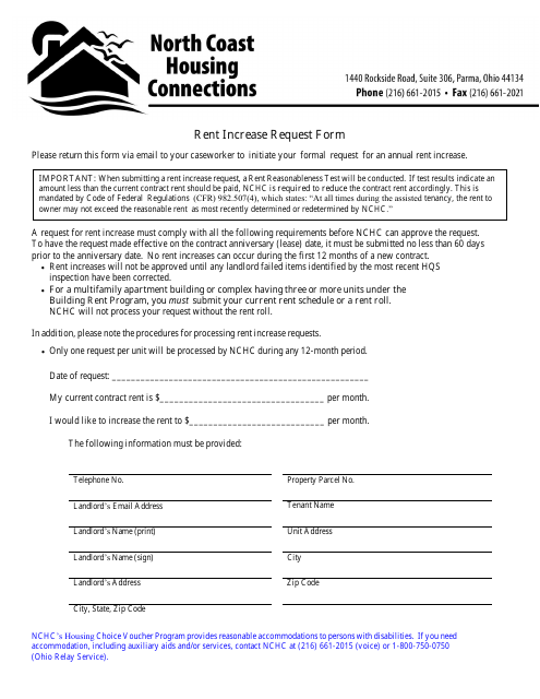 City of Parma, Ohio Rent Increase Request Form - Fill Out, Sign Online ...