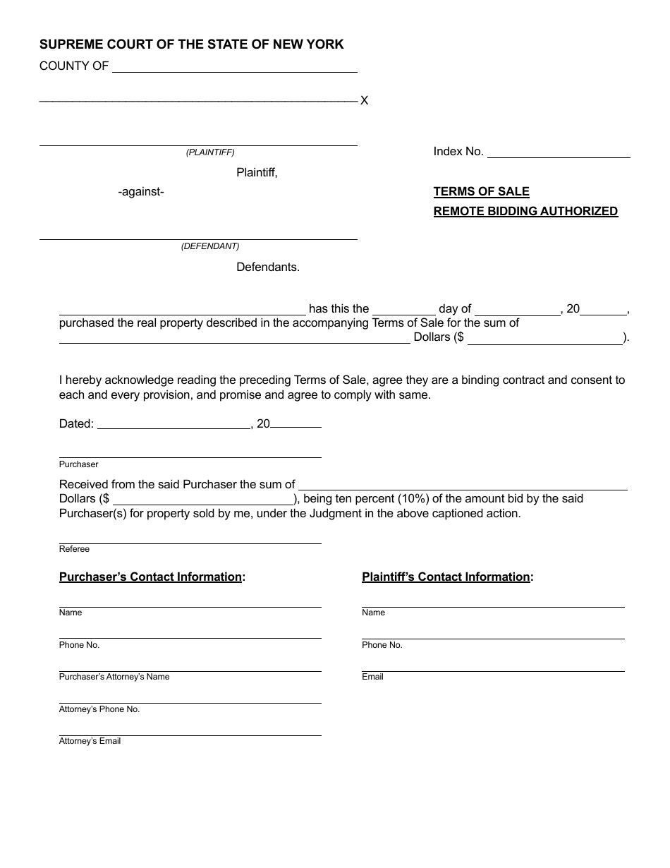 Terms of Sale - Remote Bidding Authorized - New York, Page 5
