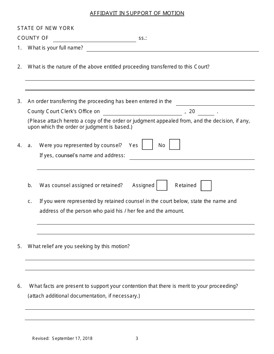 Notice of Motion for Permission to Proceed as Poor Person in Transferred Proceeding - New York, Page 3