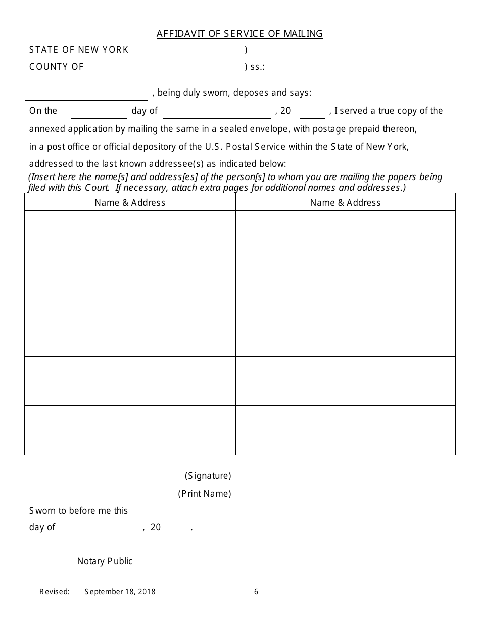 Application for Poor Person Status and Assignment of Counsel - New York, Page 6