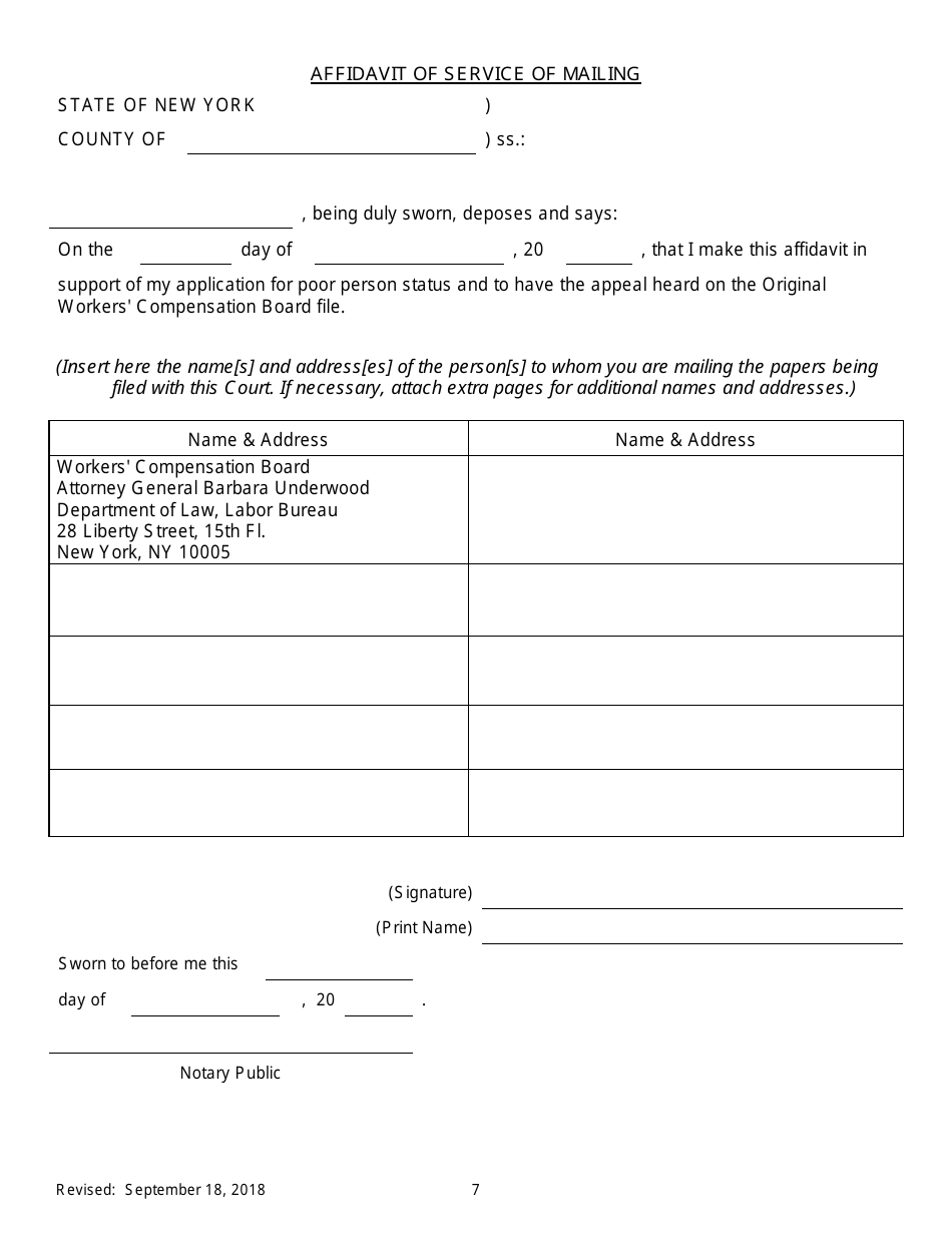 Notice of Motion for Permission to Proceed as Poor Person on Appeal and to Have the Appeal Heard on the Original Board File - New York, Page 7